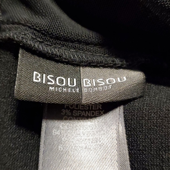 Bisou Bisou Black Mesh Pleated Peplum Dress - Picture 5 of 6